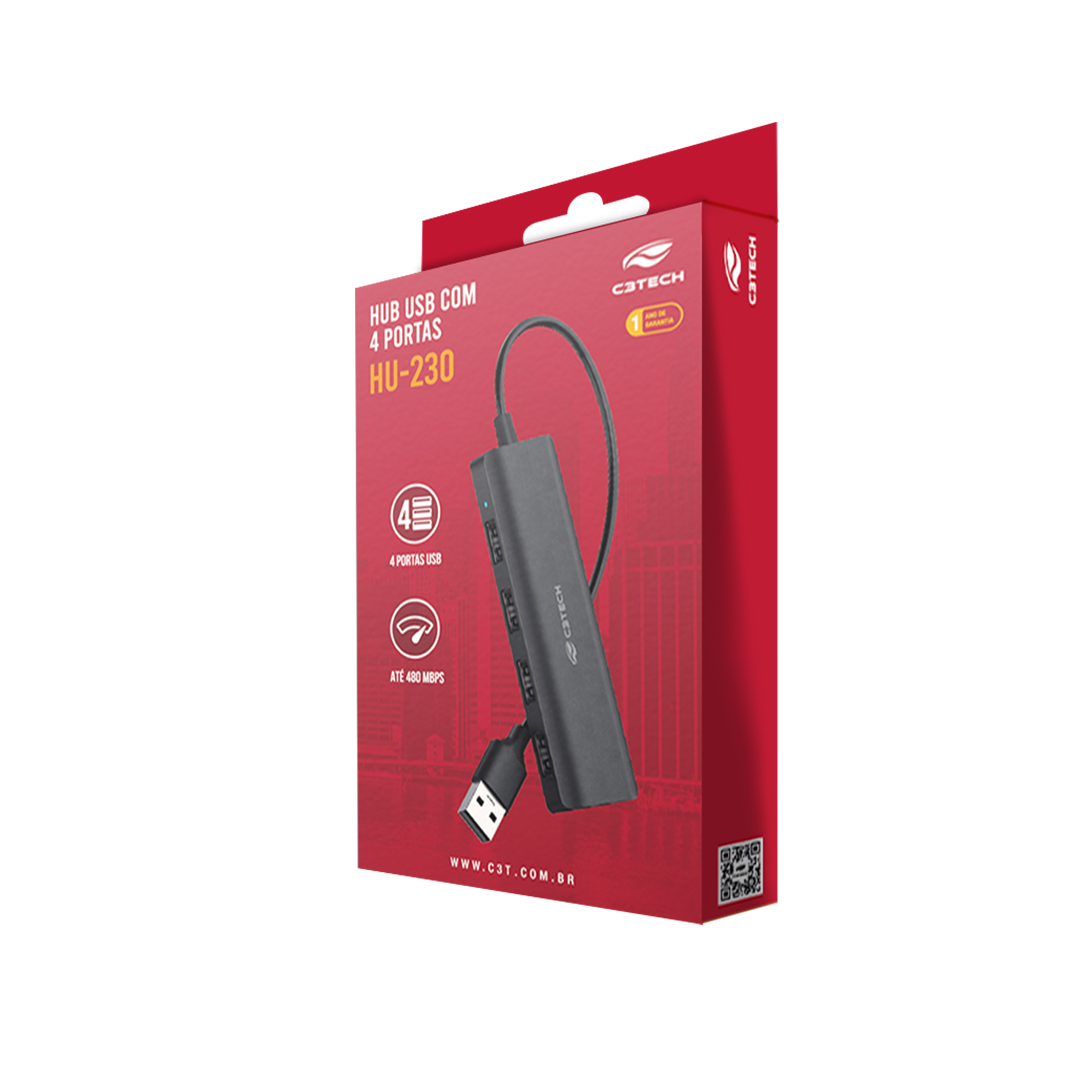 Hub USB Com 4 Portas hu-HU30