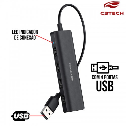 Hub USB Com 4 Portas hu-HU30 - Imagem 3