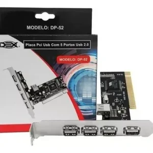 Placa PCI USB com 5 Portas USB 2.0