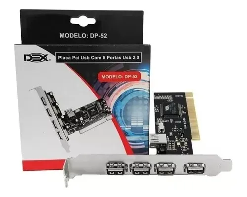 Placa PCI USB com 5 Portas USB 2.0